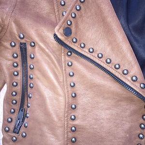 Faux Leather Jacket Zippers & Studs